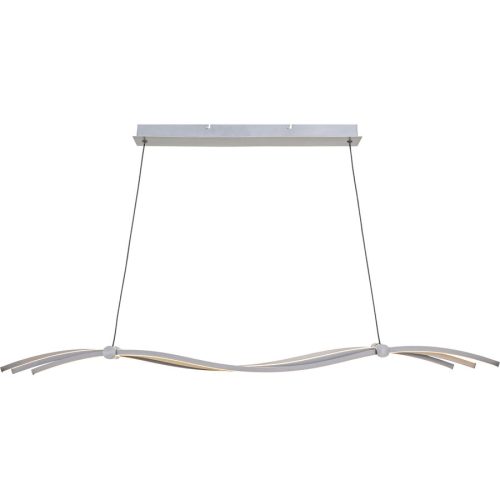 Pendellampe Ascoli Silber Aluminium/Metall 120 cm 150 cm - LED - Lichtfarbe: Extra warmweiss - Helles Neutralweiss - Material: Metall/Aluminium -