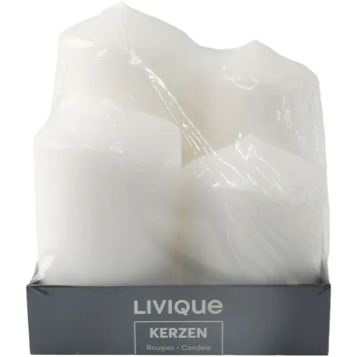 LIVIQUE, Kerze Traditional Weiss Wachs 12 cm - Kerze