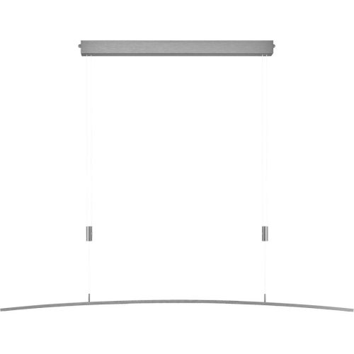 Designer-Pendellampe Bankamp Plain aluminium matt dimmbar 120 cm - LED - Lichtfarbe: Extra warmweiss - Helles Neutralweiss - Material: Aluminium/Stahl