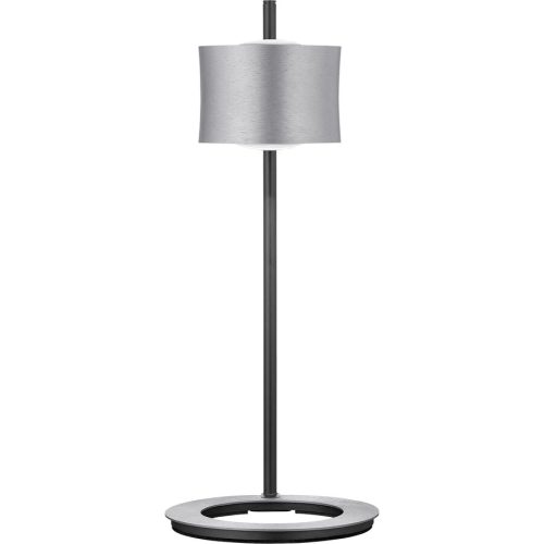 Designer-Tischlampe Bankamp Impulse Nickel matt dimmbar D 18 cm H 44 cm - Farbe: Silber - LED - Lichtfarbe: Extra warmweiss - Material: