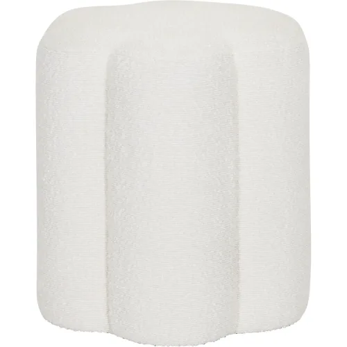 LIVIQUE, Hocker June Weiss Stoff 38 cm 40 cm - Farbe: creme - Hocker
