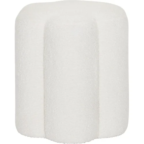 Hocker June Weiss Stoff 38 cm 40 cm - Farbe: creme - Hocker