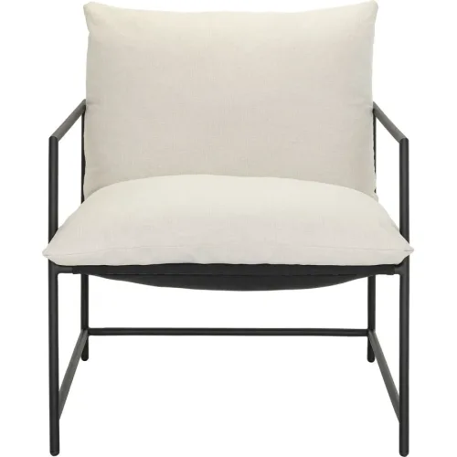 Sessel Moana Beige/Schwarz Metall/Polyester 69 cm 79 cm - Material: Polyester/Metall - Sessel