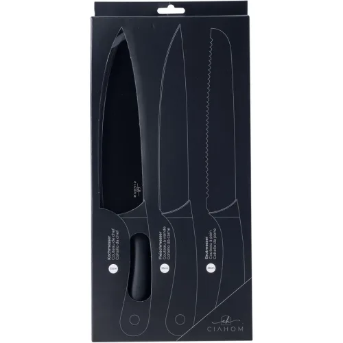 Messer-Set Everyday Schwarz Edelstahl/Kunststoff - Material: Edelstahl/Silikon - Messer-Set