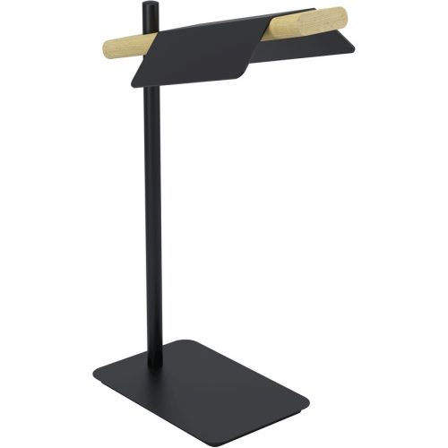 Eglo Tischlampe Ermua Schwarz/Braun Stahl/Holz 16.5 cm 50.5 cm - LED - Lichtfarbe: Warmweiss - Material: Holz/Stahl - Tischlampe- LED Energiesparlampe