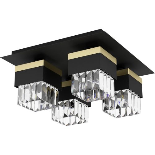 Eglo Deckenlampe Barrancas Gold/Schwarz Stahl 38 cm 18 cm - Farbe: schwarz-gold - Deckenlampe