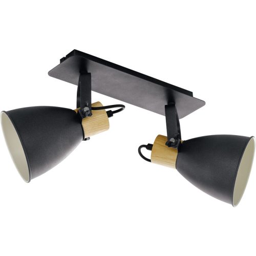 Eglo Spot Coswarth Grau Stahl/Holz 14 cm 24 cm - Farbe: anthrazit - Material: Holz/Stahl - Spot