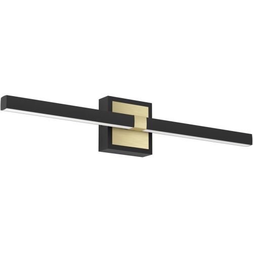 Eglo Wandlampe Peguera Schwarz Aluminium/Stahl 11 cm - Farbe: Schwarz/Messing - LED - Lichtfarbe: Warmweiss - Wandlampe- LED Energiesparlampe