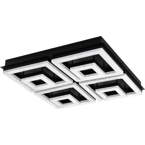 Eglo Deckenlampe Fradelo 1 Schwarz Stahl 52 cm 9.5 cm - LED - Lichtfarbe: Warmweiss - Deckenlampe- LED Energiesparlampe