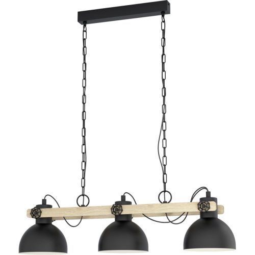 Eglo Pendellampe Lubenham Braun/Schwarz Stahl/Holz 20 cm 110 cm - Material: Holz/Stahl - Pendellampe