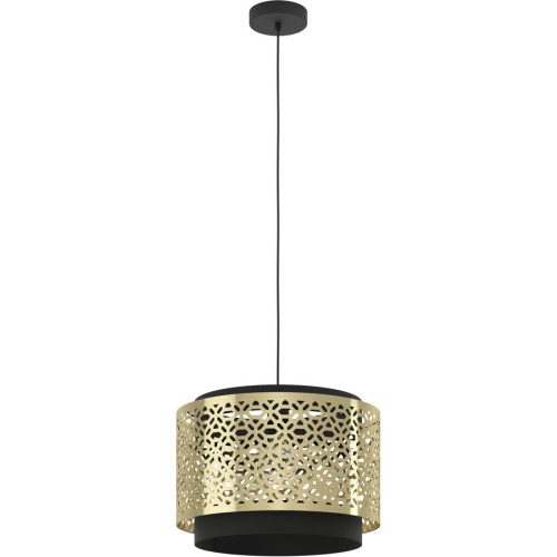 Eglo Pendellampe Sandbach Schwarz Stahl 110 cm - Farbe: Schwarz/Messing - Pendellampe
