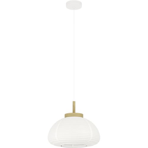Eglo Pendellampe Summerhill Braun/Weiss Stahl/Holz 110 cm - Farbe: weiss/braun - Material: Holz/Stahl - Pendellampe