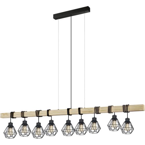 Eglo Pendellampe Townshend 5 Braun/Schwarz Stahl/Holz 20 cm 110 cm - Material: Holz/Stahl - Pendellampe
