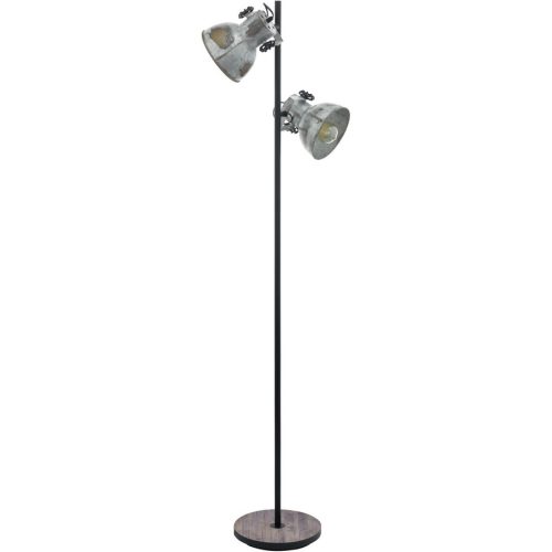 Eglo Stehlampe Barnstaple Stahl/Holz 158 cm - Farbe: Patina - Material: Holz/Stahl - Stehlampe