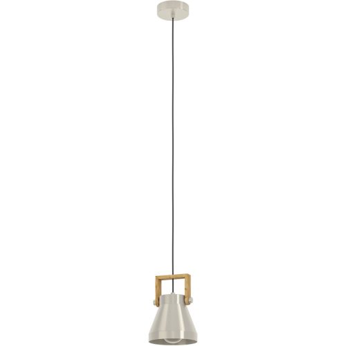 Eglo Pendellampe Cawton Grau Stahl/Holz 110 cm - Material: Holz/Stahl - Pendellampe