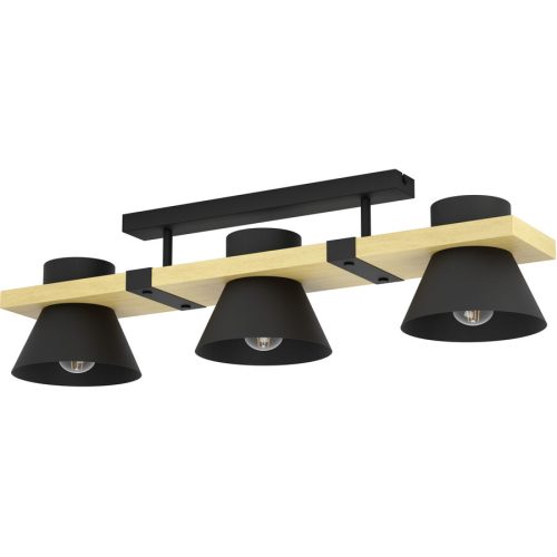Eglo Deckenlampe Maccles Braun/Schwarz Stahl/Holz 18 cm 20.5 cm - Material: Holz/Stahl - Deckenlampe