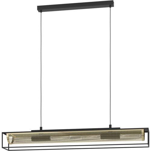 Eglo Pendellampe Nohales Schwarz Stahl 17 cm 150 cm - Farbe: Schwarz/Messing - Pendellampe