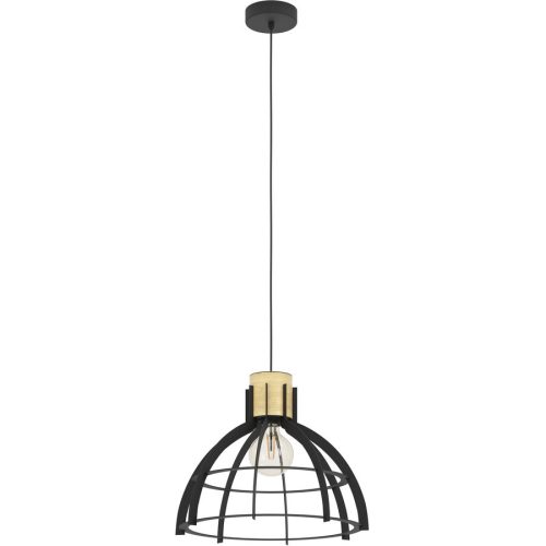 Eglo Pendellampe Stillington Braun/Schwarz Stahl/Holz 110 cm - Material: Holz/Stahl - Pendellampe