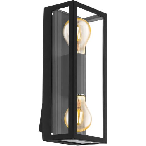 Eglo Wandlampe aussen Alamonte 1 Schwarz Stahl 38 cm - Wandlampe aussen