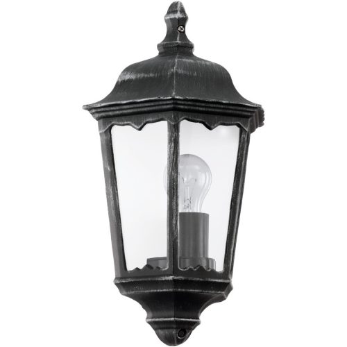 Eglo Wandlampe aussen Navedo Schwarz/Silber Aluminium 43 cm - Material: Aluguss - Wandlampe aussen