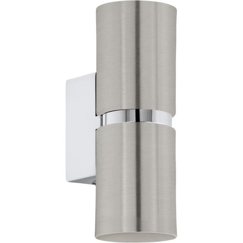 Eglo Wandlampe Passa Grau Stahl 17 cm - Farbe: Nickel matt mit Chrom - Wandlampe
