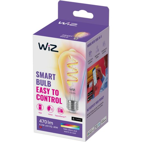 WIZ, WiZ 8720169072213 LED EEK G (A - G) E27 6.3 W = 40 W (B x H x T) 143 x 143 x 64 mm 1 St.
