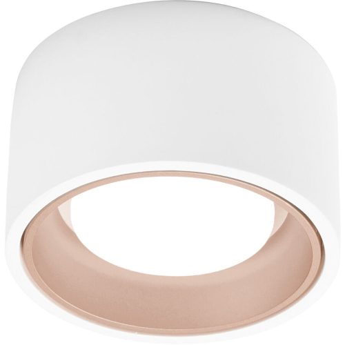 Deckenlampe Nasso Kupfer/Weiss Aluminium 12 cm 8 cm - Farbe: Weiss/Kupfer - LED - Lichtfarbe: Warmweiss - Deckenlampe- LED Energiesparlampe