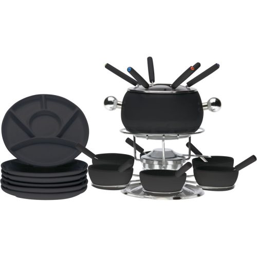 Fondue-Set Fiona Schwarz Keramik/Metall - Fondue-Set