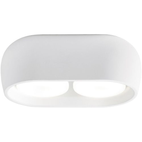 Deckenlampe Mysia Weiss Gips 20 cm 7.5 cm - LED - Lichtfarbe: Warmweiss - Deckenlampe- LED Energiesparlampe