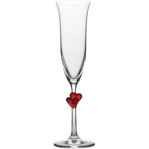 Champagnergläser-Set L'Amour Transparent/Rot Glas 24.2 cm 6.7 cm - Farbe: Transparent/Weinrot - Champagnergläser-Set