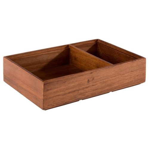 APS Behälter Woody Braun Holz 22.5 cm 15 cm - Material: Akazie - Behälter