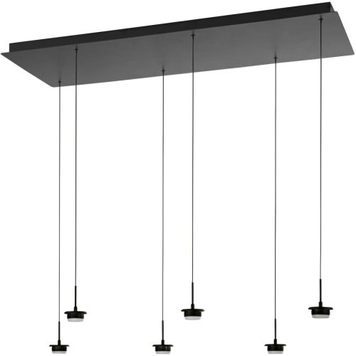 Pendellampe Cara Schwarz Metall 100 cm 200 cm - LED - Lichtfarbe: Extra warmweiss - Helles Neutralweiss - Pendellampe- LED Energiesparlampe