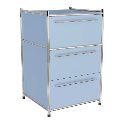 LIVIQUE, Sideboard Cubo Blau Metall - Farbe: stahlblau - Sideboard