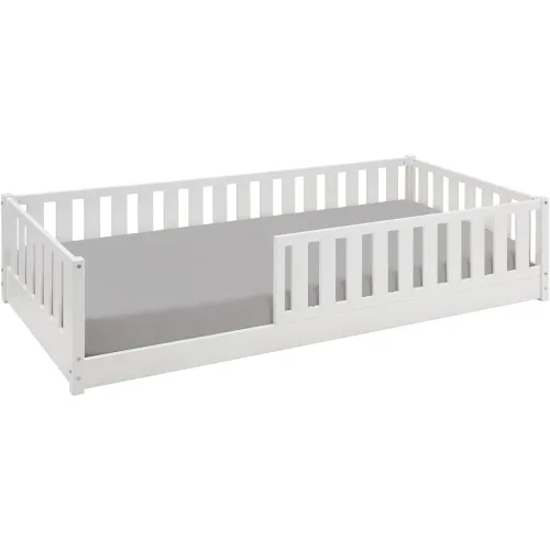 LIVIQUE, Kinderbett Iris Weiss Holz 90 x 200 cm - Material: Buche - Kinderbett