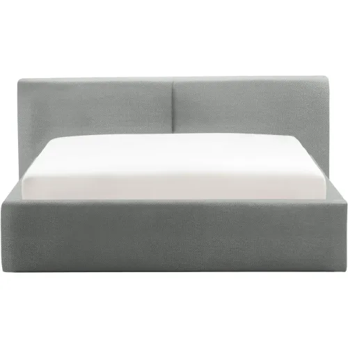 LIVIQUE, Bett Lois Grau Stoff 140 x 200 cm - Farbe: hellgrau - Bett