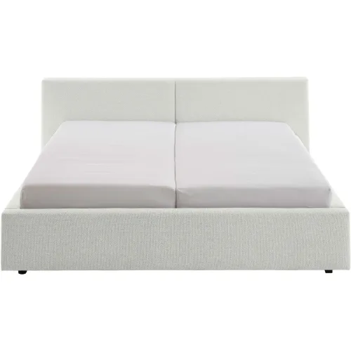 LIVIQUE, Bett Lois Weiss Stoff 180 x 200 cm - Bett