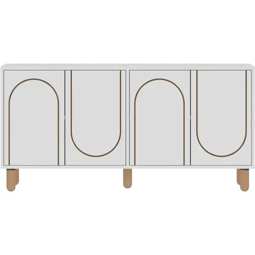 Sideboard Vint Weiss Holz 150 cm 75 cm - Material: Holzwerkstoff - Sideboard
