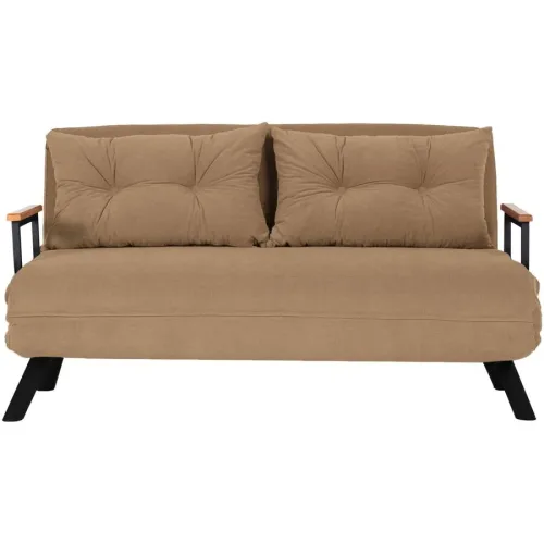 Bettsofa Foldbar Braun Polyester 133 cm 50 cm - Farbe: Hellbraun - Bettsofa
