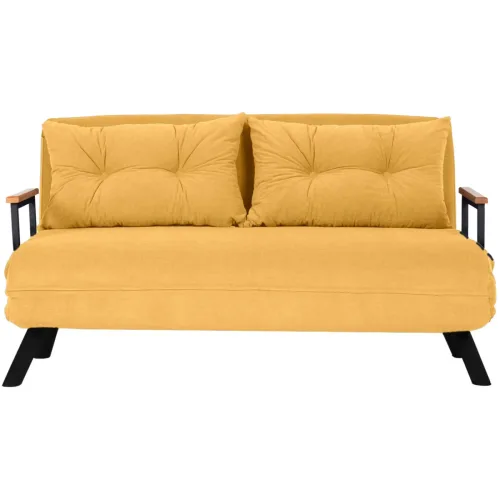 LIVIQUE, Bettsofa Foldbar Gelb Polyester 133 cm 50 cm - Bettsofa