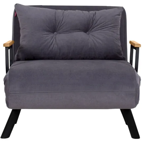 LIVIQUE, Sessel Foldbar Grau Polyester 78 cm 60 cm Ausziehbar - Sessel