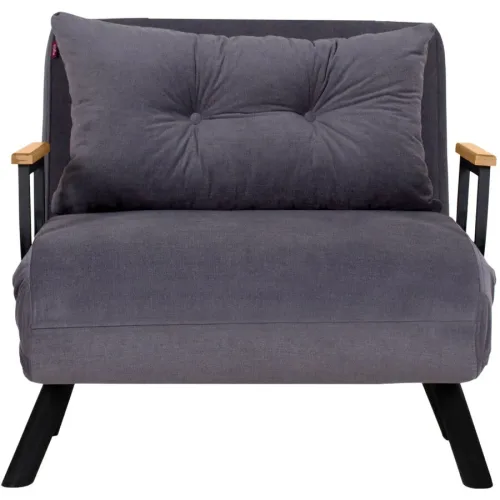 Sessel Foldbar Grau Polyester 78 cm 60 cm Ausziehbar - Sessel