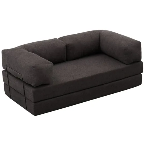LIVIQUE, Bettsofa Foldbar Grau Polyester 190 cm 95 cm - Farbe: anthrazit - Bettsofa