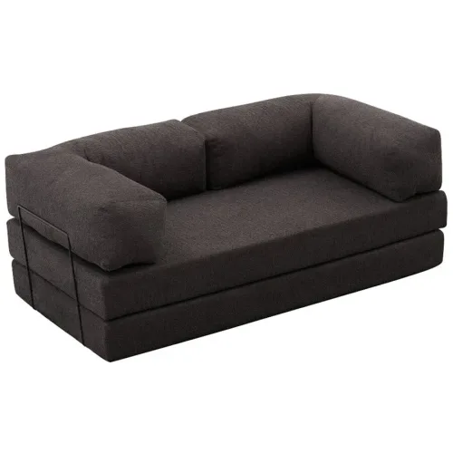 Bettsofa Foldbar Grau Polyester 190 cm 95 cm - Farbe: anthrazit - Bettsofa