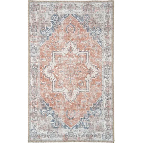 LIVIQUE, Türvorlage Tivaro Blau/Orange Polyester 50 cm 80 cm - Türvorlage