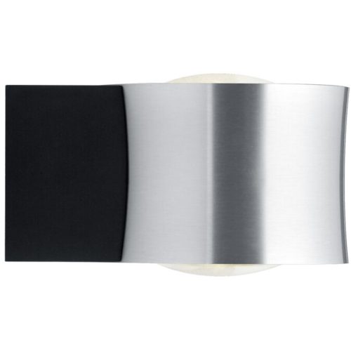 Designer-Wandlampe Bankamp Impulse Nickel matt - Farbe: Nickel matt mit Chrom - LED - Lichtfarbe: Extra warmweiss - Material: Aluminium/Stahl -