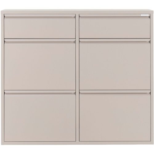Spinder Design Schuhschrank Viva Braun/Grau Stahl 98 cm 86 cm - Farbe: taupe - Schuhschrank