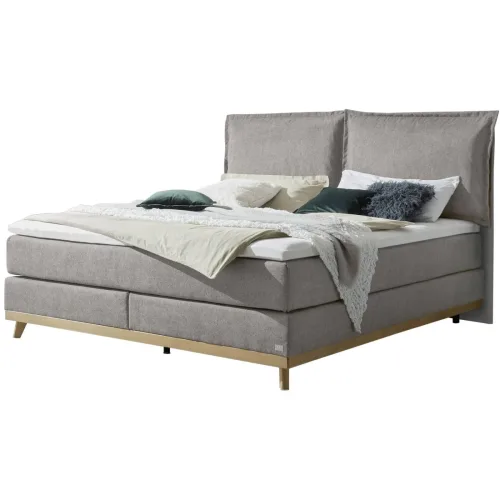 Hasena, Hasena Boxspringbett Imelda Grau Stoff 160 x 200 cm - Farbe: Grey - Boxspringbett