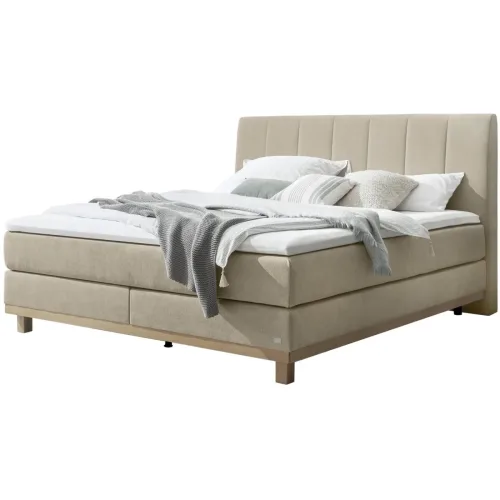 Hasena, Hasena Boxspringbett Estela Beige Stoff 160 x 200 cm - Farbe: sand - Boxspringbett