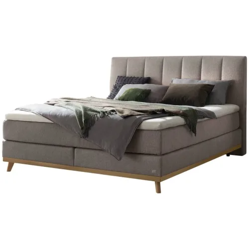 Hasena Boxspringbett Stefania Grau Stoff 200 x 200 cm - Farbe: Grey - Boxspringbett