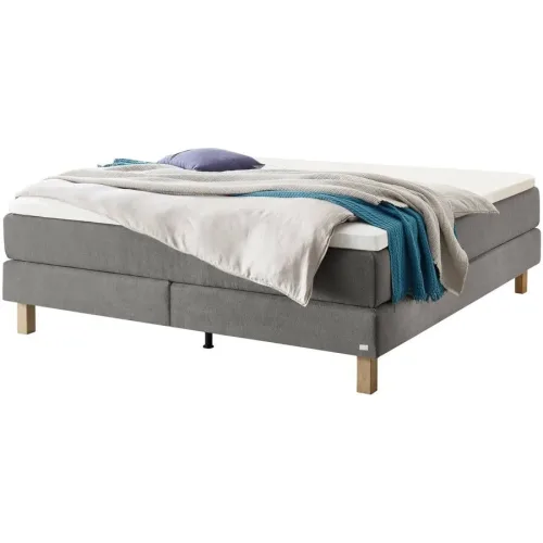 Hasena Boxspringbett Carlota Grau Stoff 160 x 200 cm - Farbe: Grey - Boxspringbett